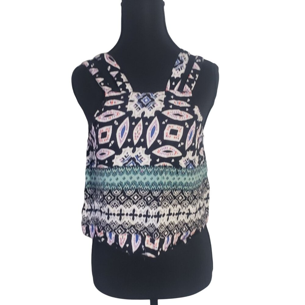 Angie Junors Crop Tank Top Size M Y2K Artsy Baddie Summer Beach‎ Resort